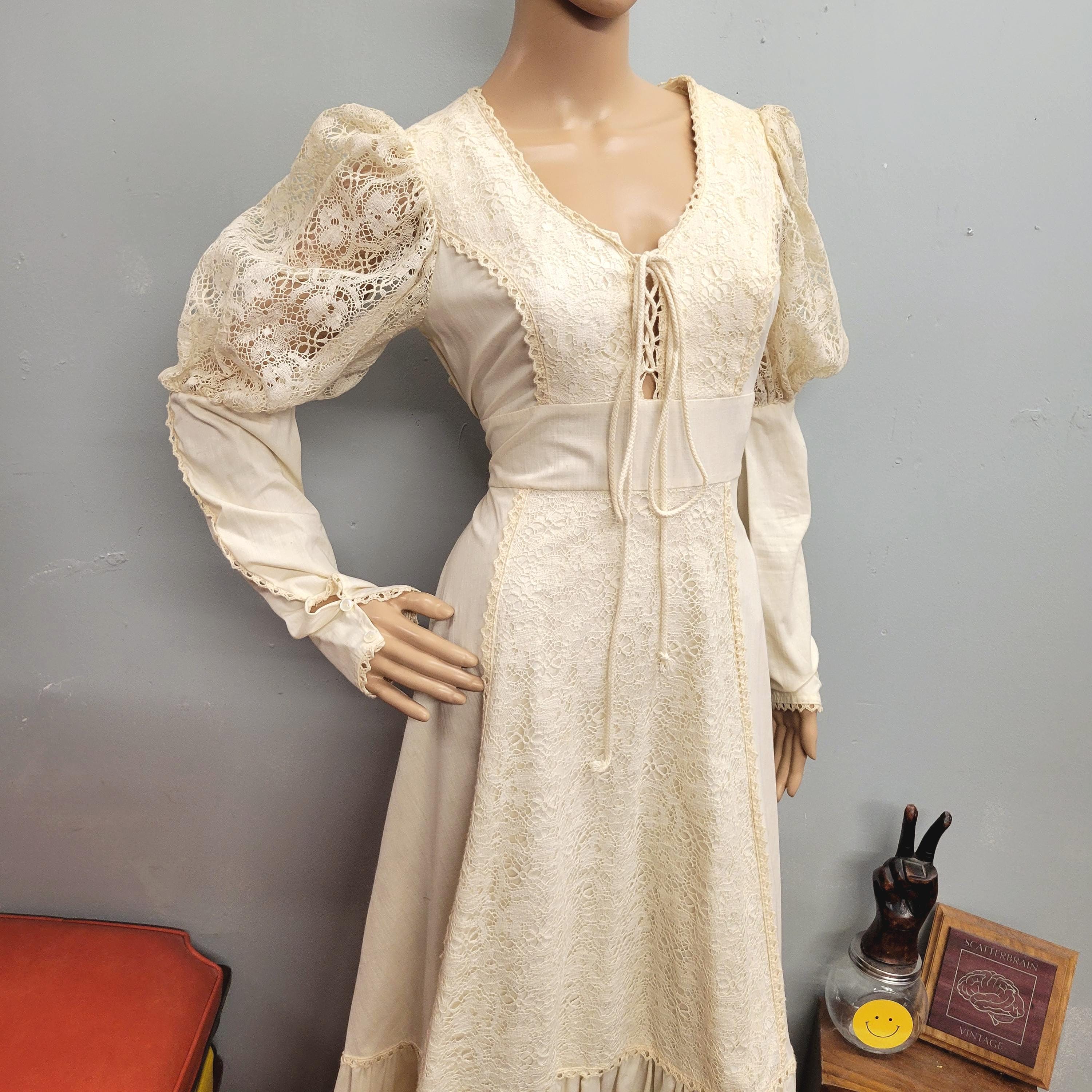 Vtg 70s GUNNE SAX GOWN, Size 11 Prairie Cottage Romantic Victorian