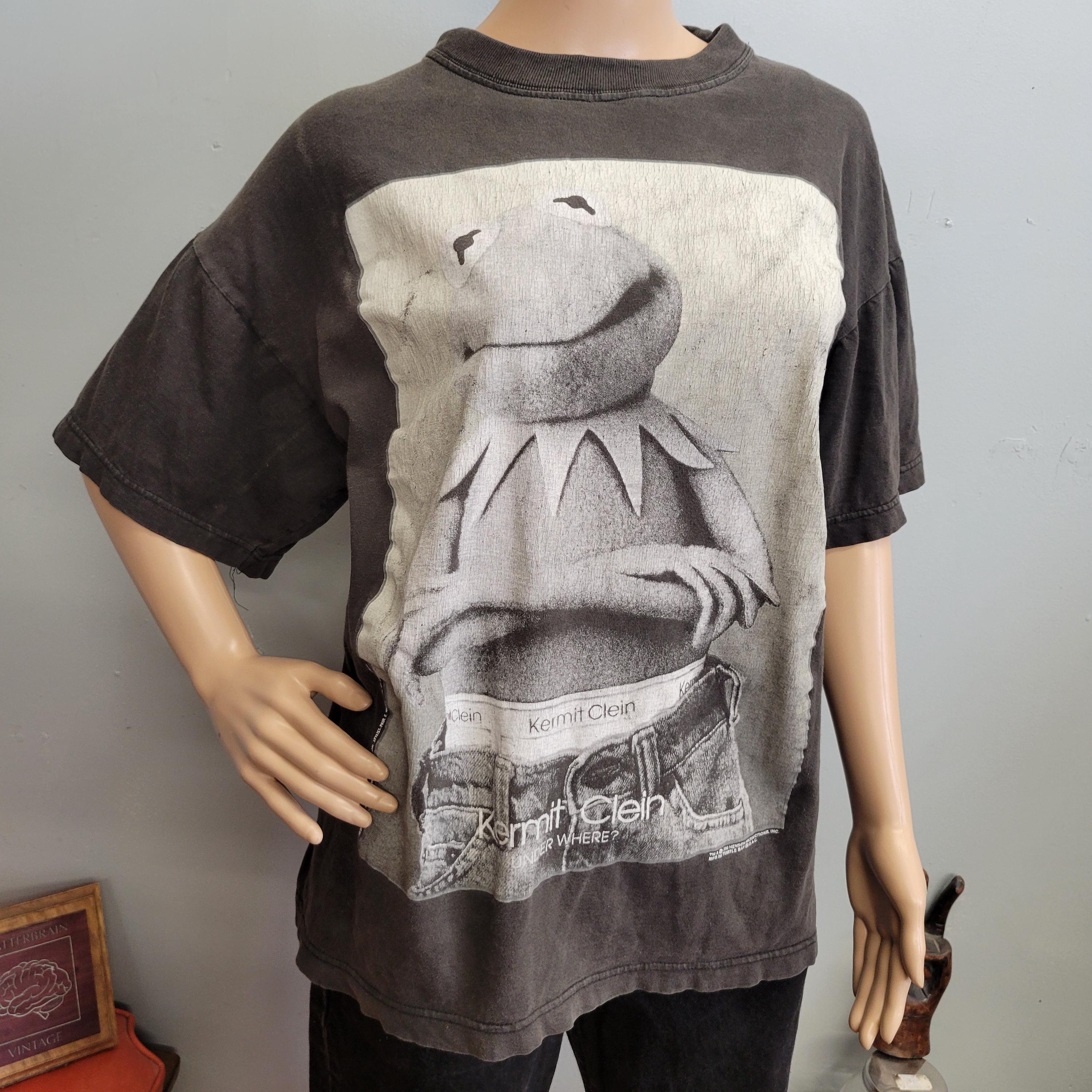 Vtg 90s KERMIT the Frog T-SHIRT, Vintage Calvin Klein Underwear