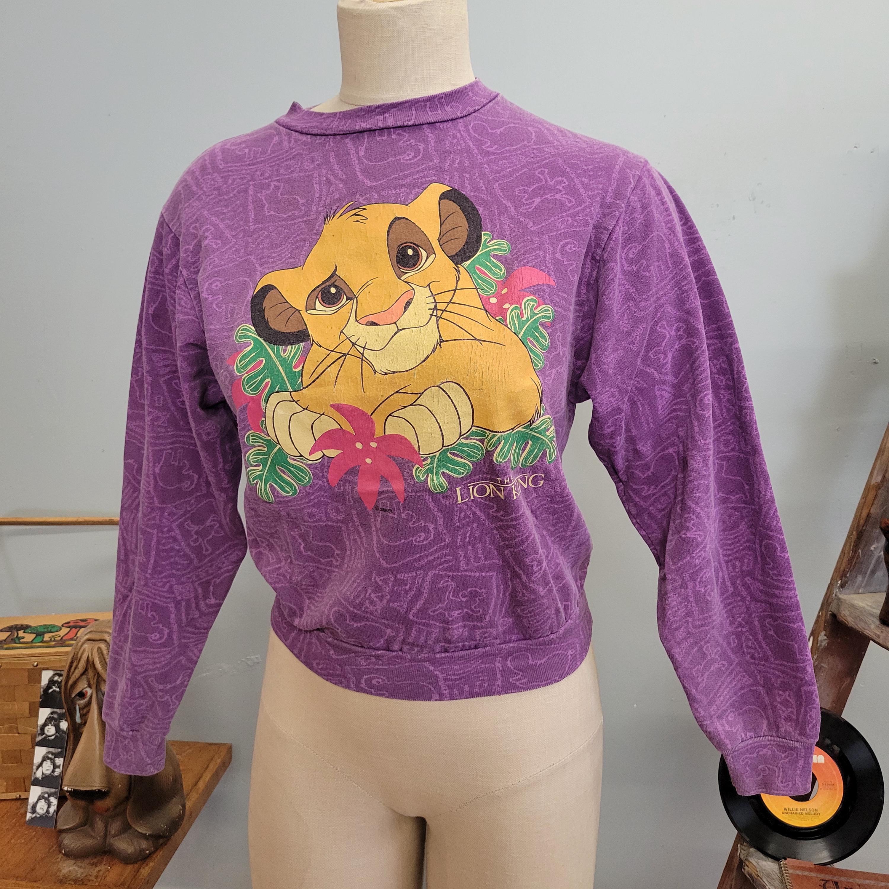 Vintage 90s Lion King Sweatshirt, Disney Simba Purple Pullover - Etsy