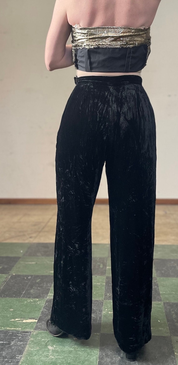 Vintage 90s Rena Rowan Velvet Pants / Black Velve… - image 8