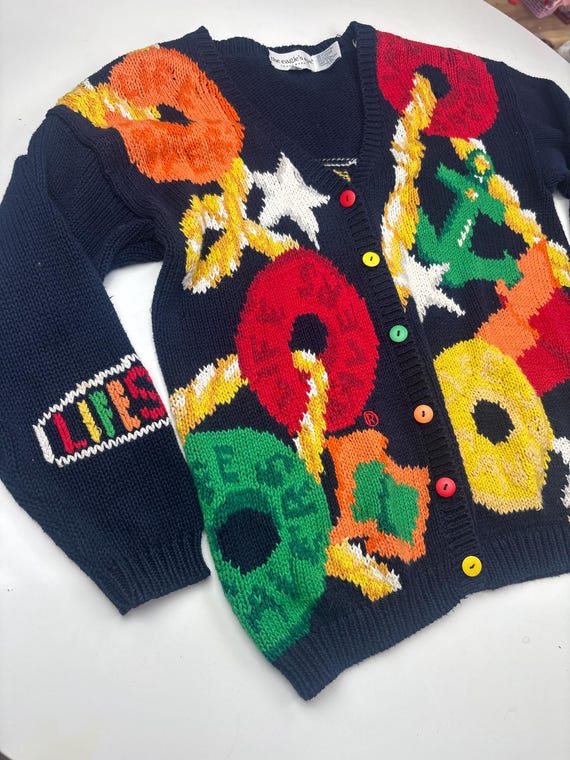 vtg LIFE SAVERS Cardigan, vtg Eagles Eye Hand Knit Candy Sweater View 6