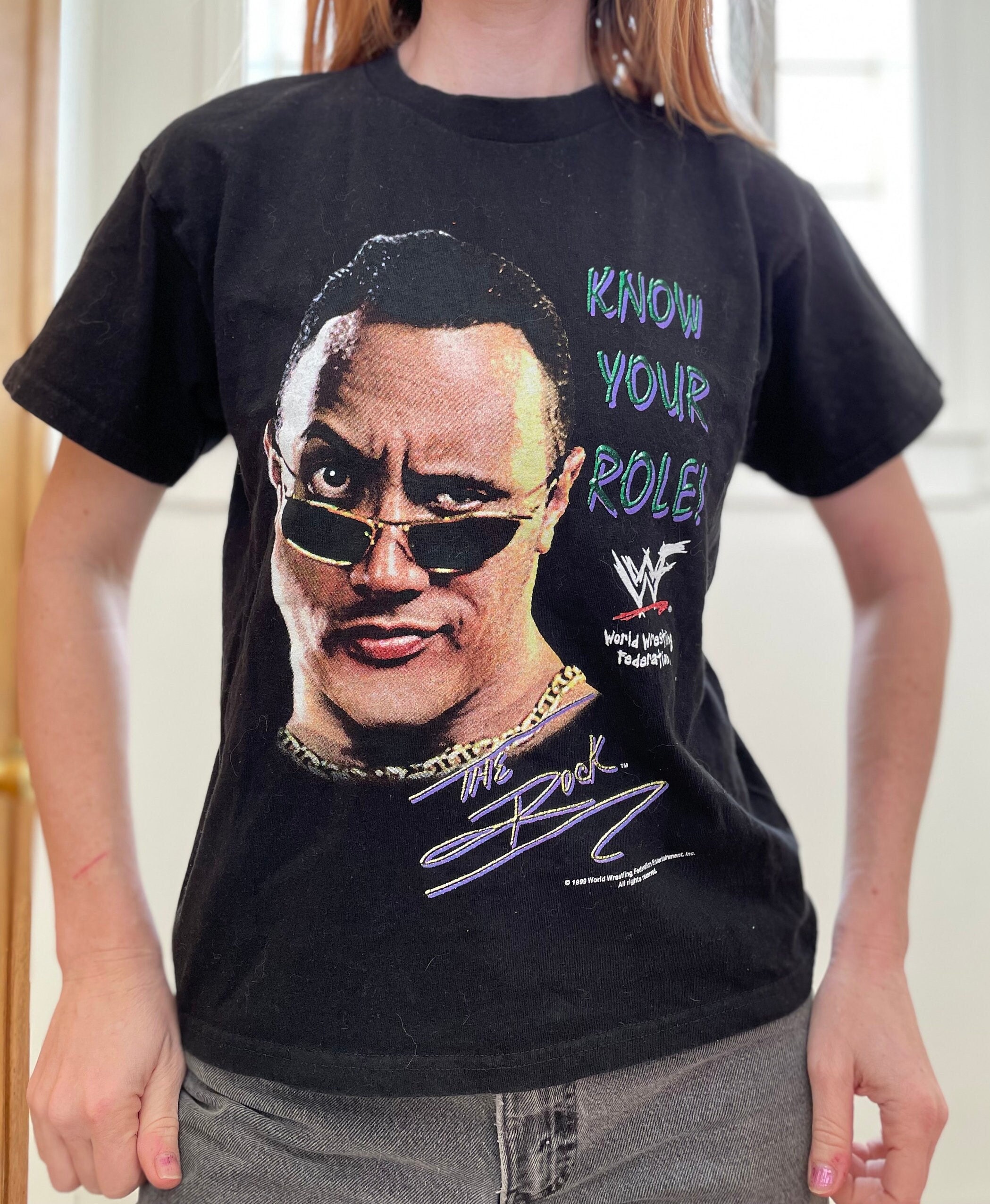 Vtg 90s THE ROCK SHIRT // Vintage Wwf Wrestling Y2K T-shirt Dwayne