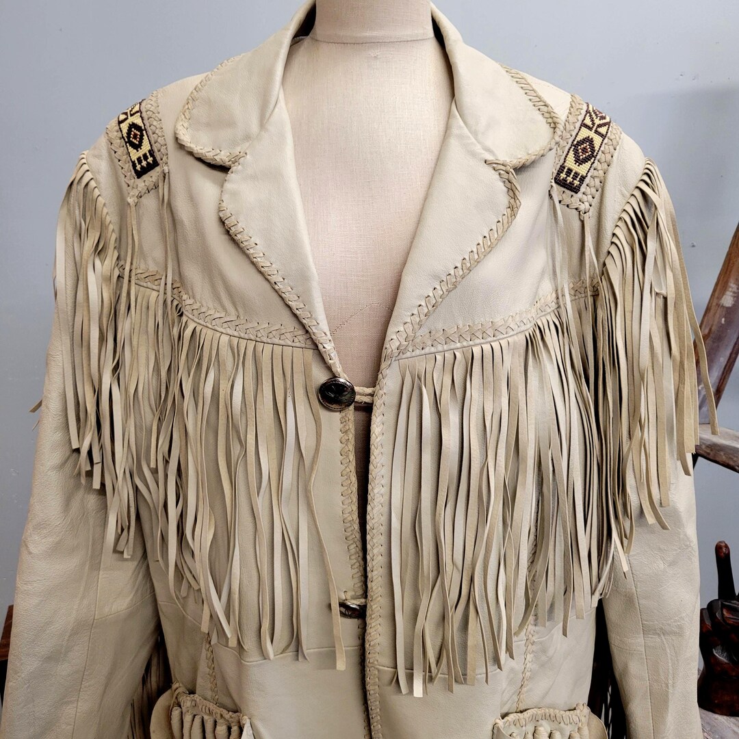Vintage 70s Scully Leather Fringe Jacket: Embroidered Western Coat