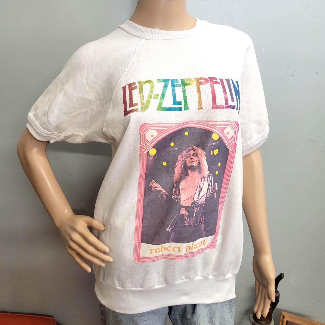 Vintage 70s Led Zeppelin Sweatshirt: Robert Plant Glitter Graphic