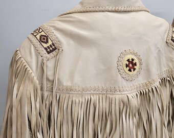 Vintage 70s Scully Leather Fringe Jacket: Embroidered Western Coat