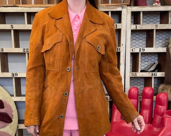 vtg 70s Buckskin Suede Leather Jacket: Vintage Western Ranch Style Blazer
