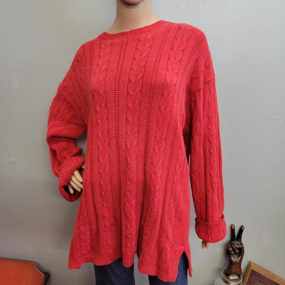 vtg 80s Oversized Knit Sweater, Boxy Oversized Fall Style