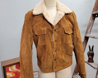 Vtg 60s LEATHER SUEDE JACKET // Vintage Genuine Leather Jc