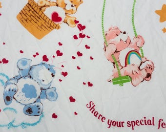 Lenzuolo con angoli elasticizzati vintage anni '80 con i Care Bears,