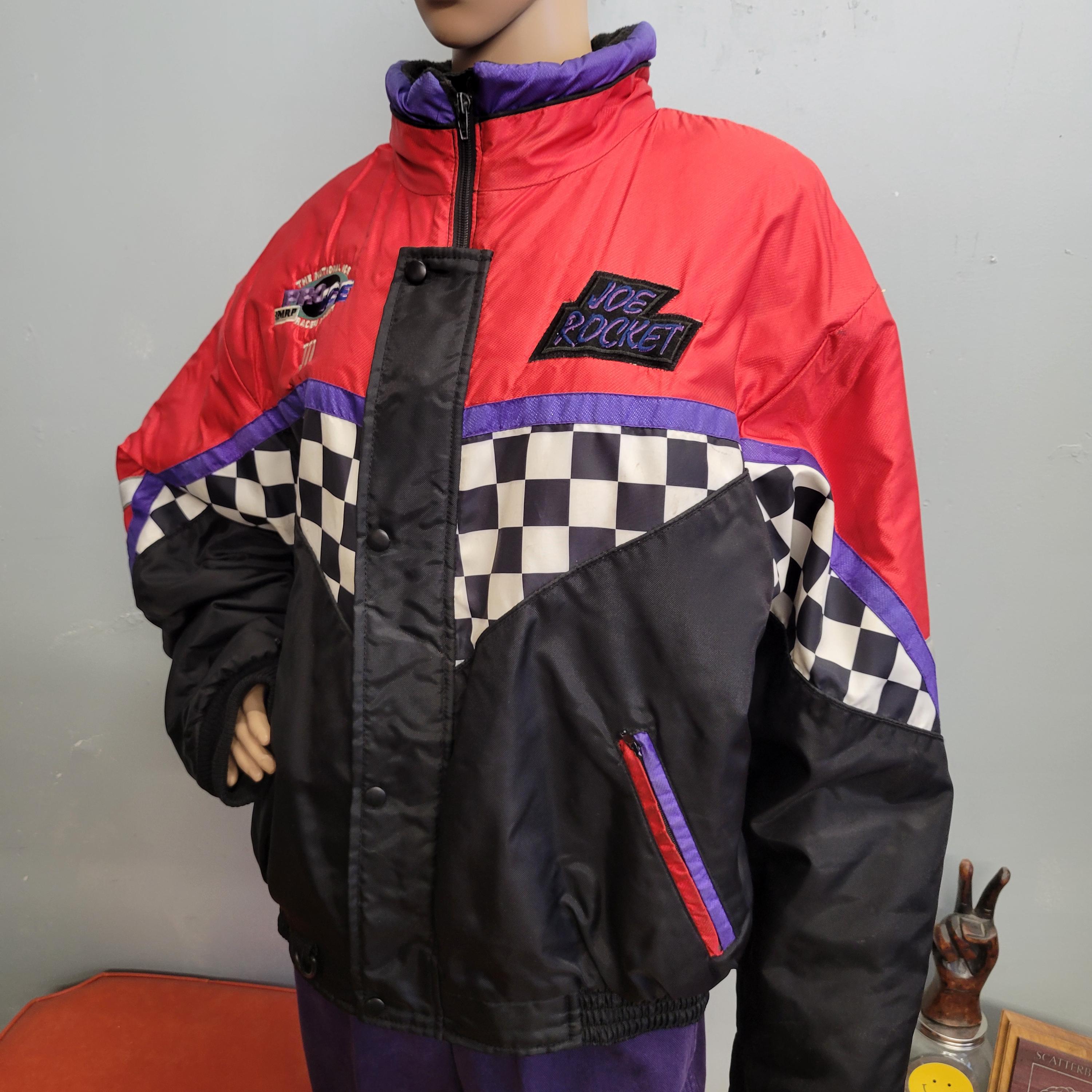 Vintage 90s Joe Rocket Ice Racing Jacket: XL Checkered Puffer Coat