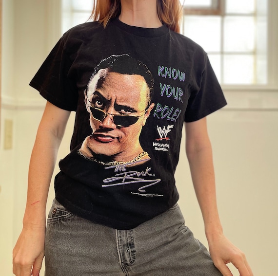 Vtg 90s THE ROCK SHIRT // Vintage Wwf Wrestling Y2K T-shirt Dwayne