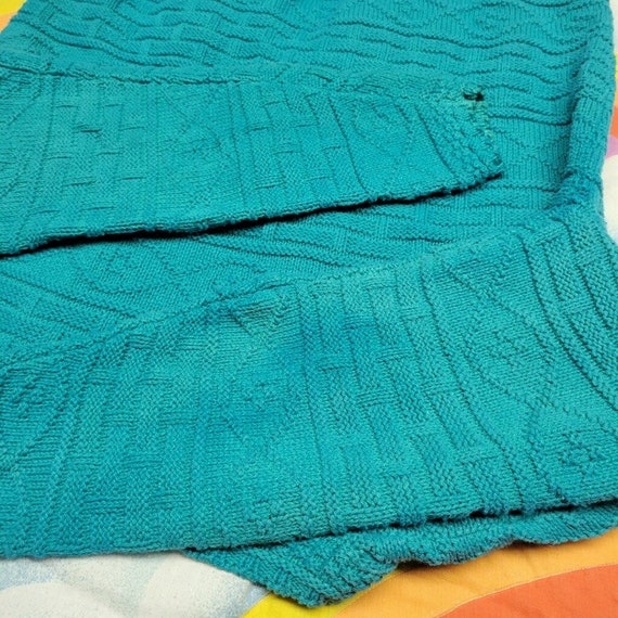 Vintage 90s Teal Cardigan // Teal Cropped Sweater… - image 4