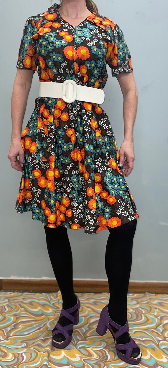 vtg FLOWER POWER TENT pocket dress lane bryant ps… - image 7