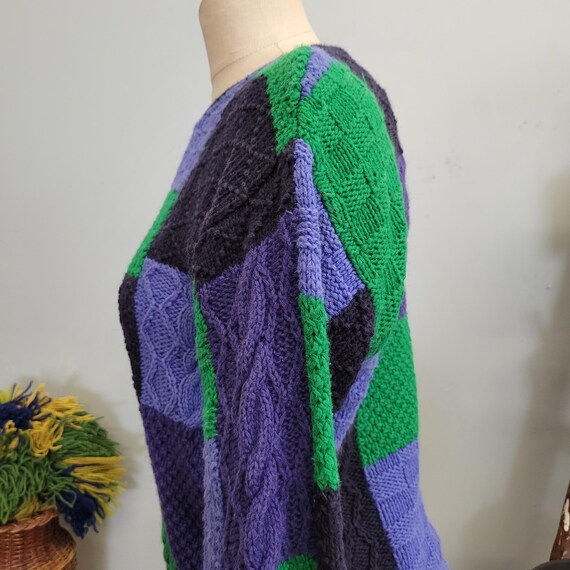 Vintage 90s Eagles Eye Patchwork Sweater: Geometr… - image 6