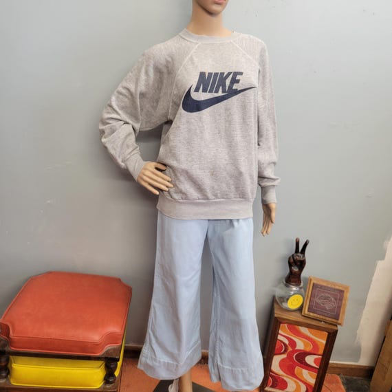 Vintage 70s Nike Sweatshirt: Grey USA Made Swoosh Pullover - Etsy