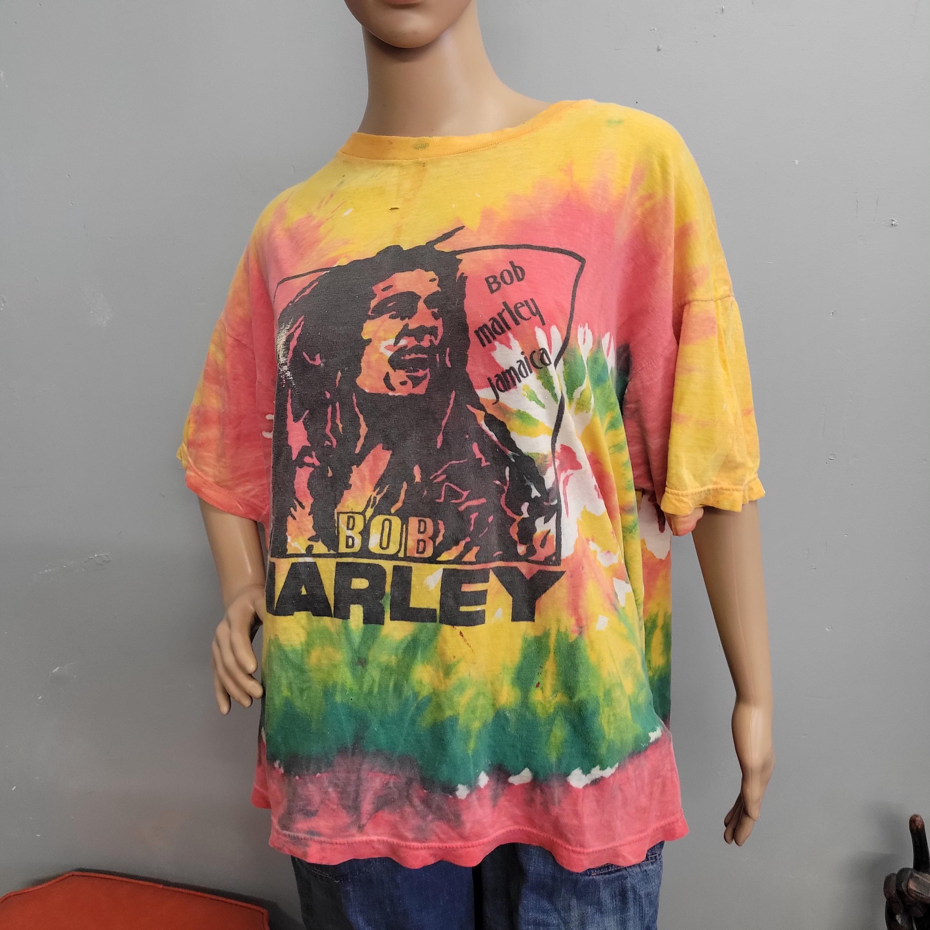 Vintage 80s Bob Marley Tie Dye Shirt: Rasta Reggae XL - Etsy
