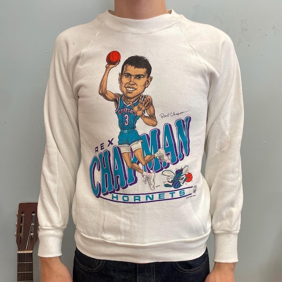 Vtg 80s REX CHAPMAN SWEATSHIRT Vintage Nba Charlotte Hornets North