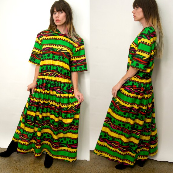 Vintage 1980's ABSTRACT All Over Print PLUS SIZE W
