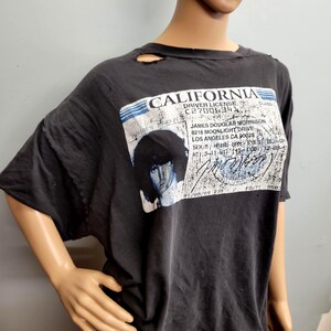 Vtg 90s Jim Morrison Drivers License Shirt, Distressed XL the