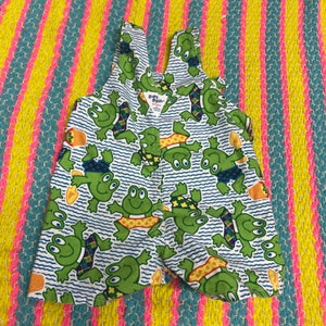 oshkosh アニマル柄 Vintage 80s Oshkosh B'gosh Bubble Overalls / RARE! Frog All Over