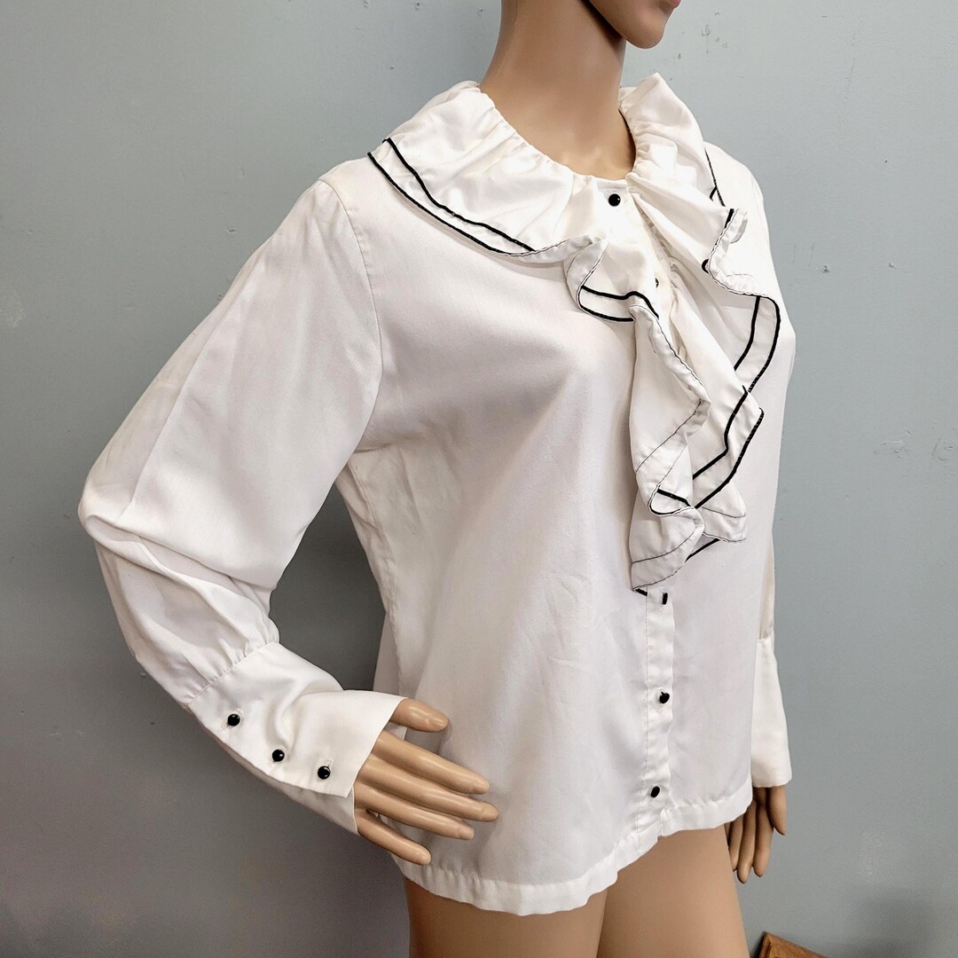 Vtg 70s RUFFLE BLOUSE, Ship'n'shore Retro Fancy Top - Etsy