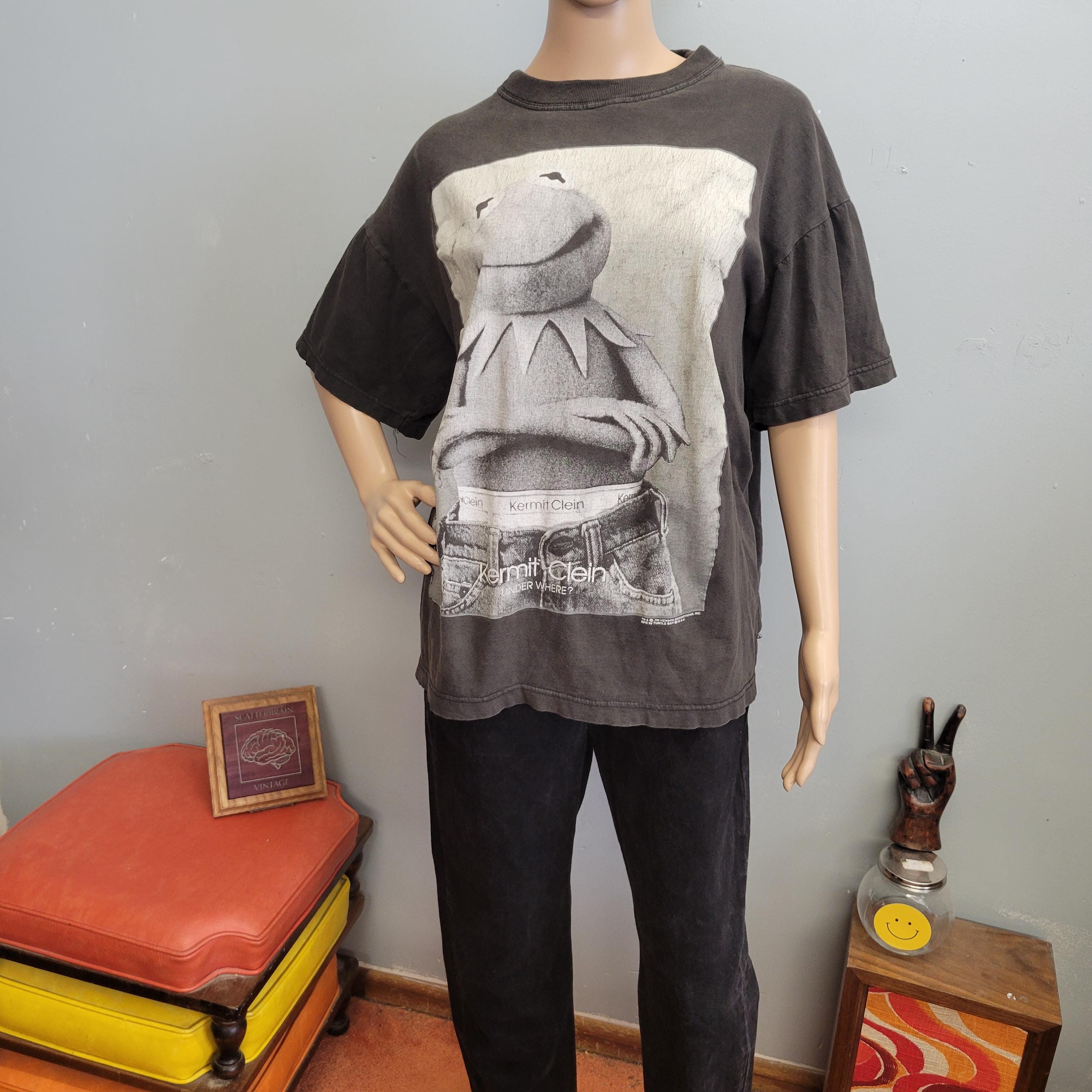 Vtg 90s KERMIT the Frog T-SHIRT, Vintage Calvin Klein Underwear