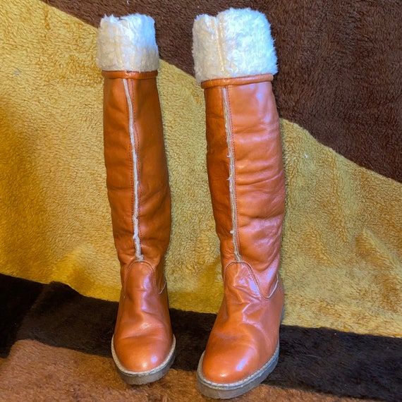 Vtg 70s PENNY LANE SHERPA boots knee high quilted… - image 3