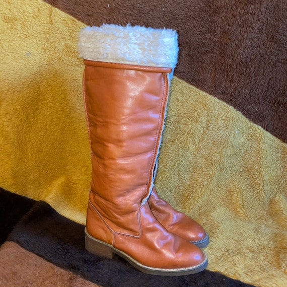 Vtg 70s PENNY LANE SHERPA boots knee high quilted… - image 1