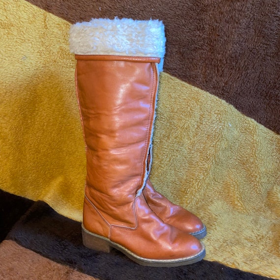 Vtg 70s PENNY LANE SHERPA boots knee high quilted… - image 4