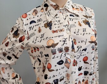 Vintage 70s Fruit Print Shirt: Psychedelic Novelty Top