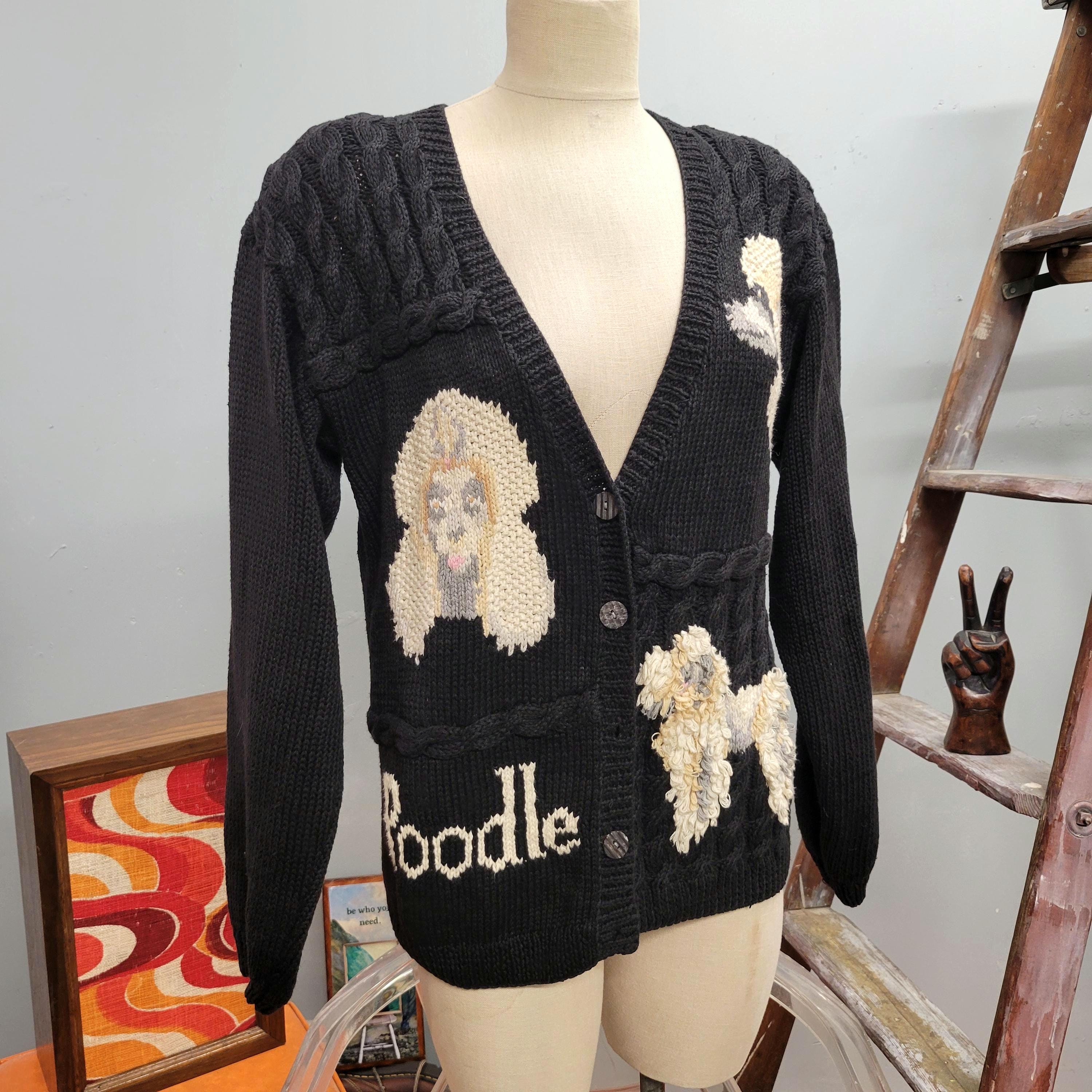 poodle sleeve knit cardigan / gray