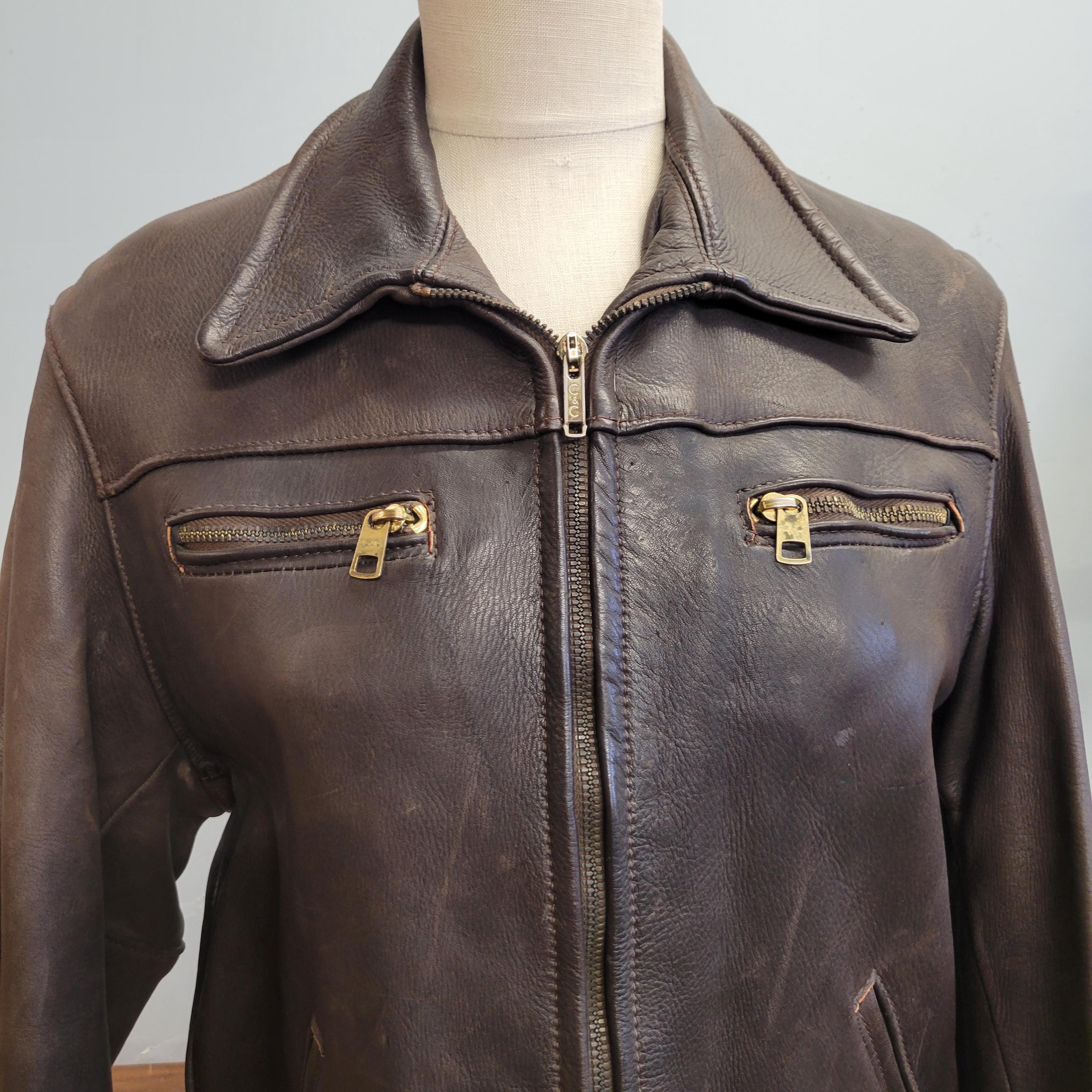 1960s Leather Jacket - Etsy