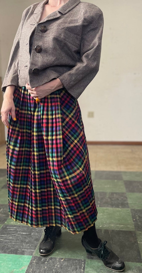 Long wool top skirt 80s