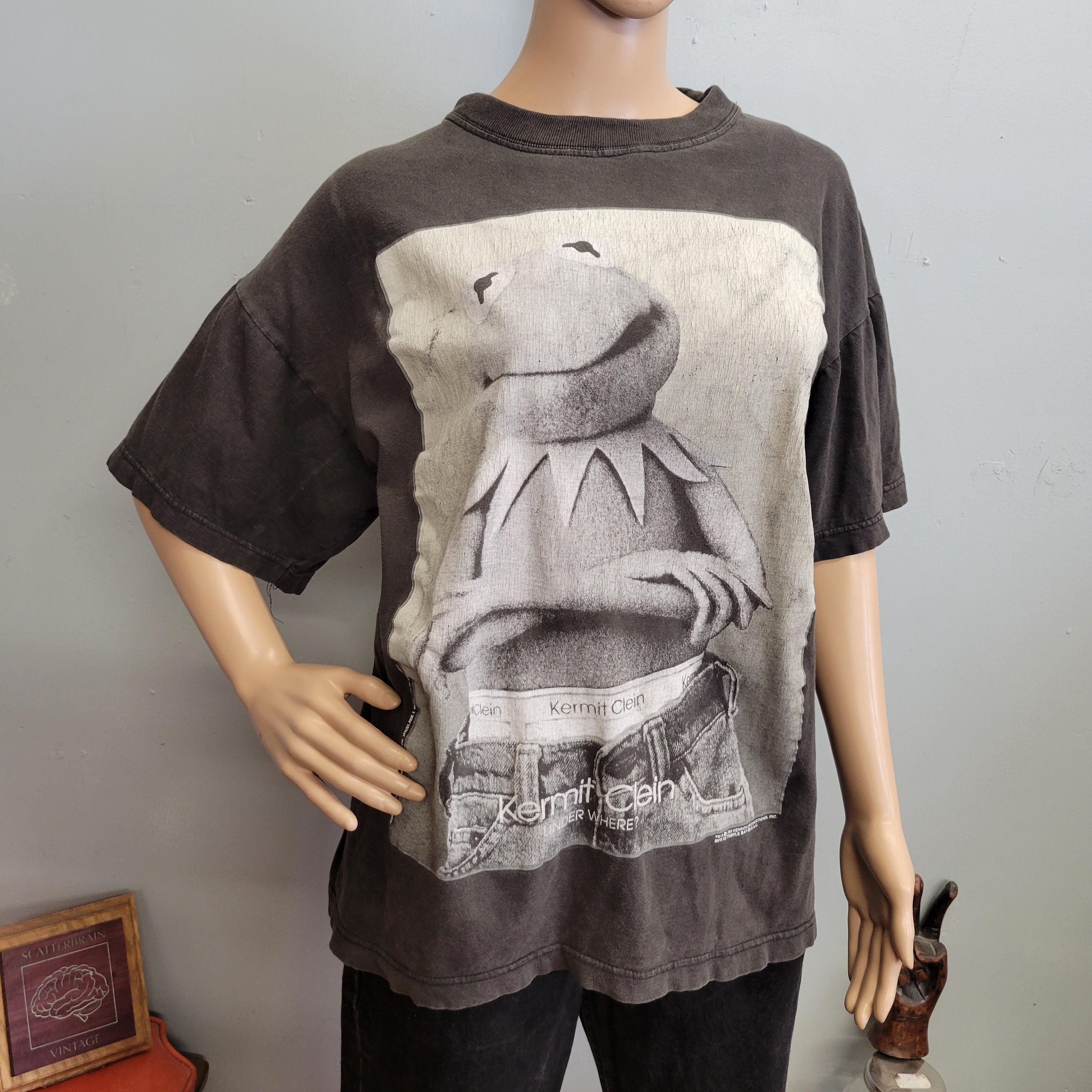 Vtg 90s KERMIT the Frog T-SHIRT, Vintage Calvin Klein Underwear