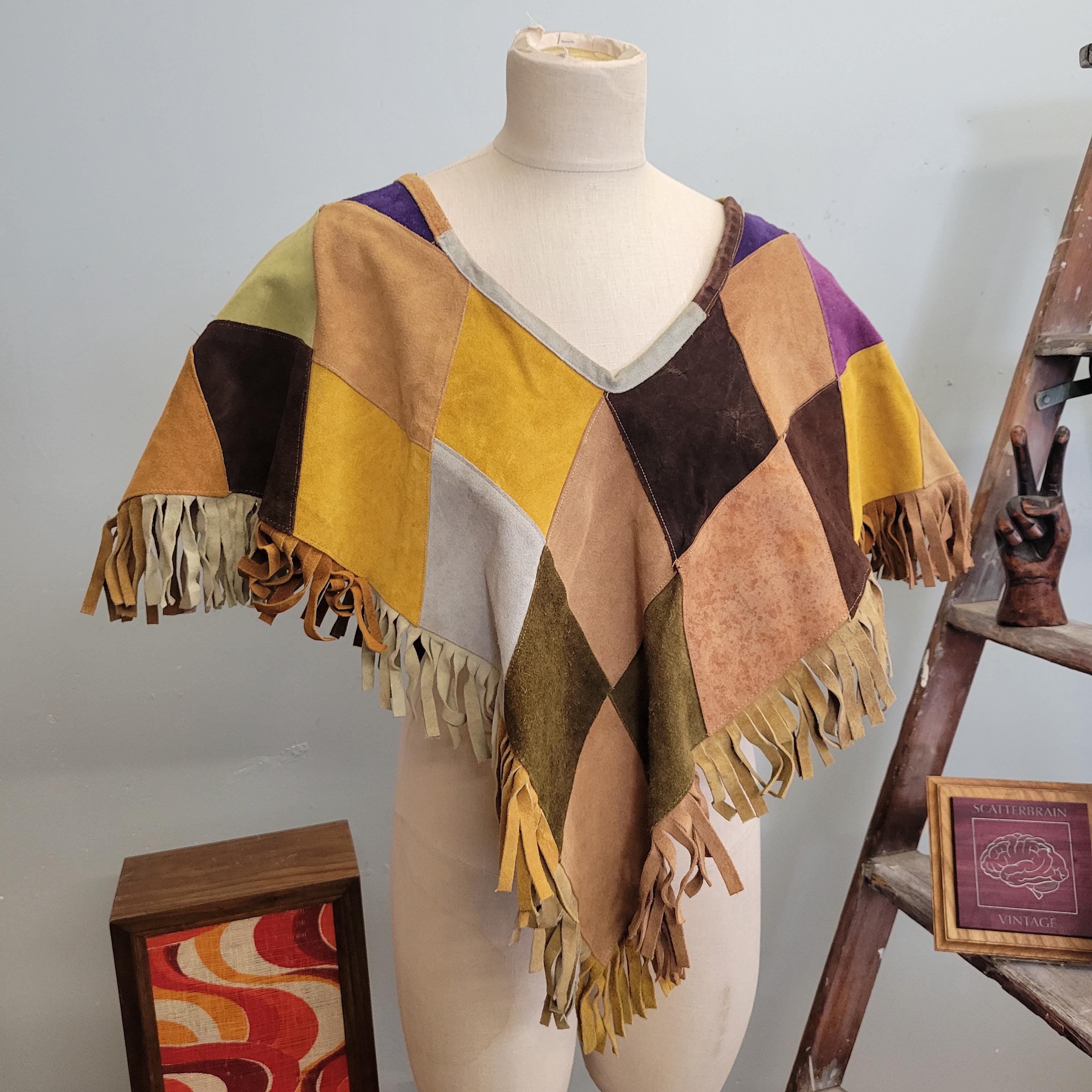 Retro Leather Poncho - Etsy Retro Leather Poncho - Etsy