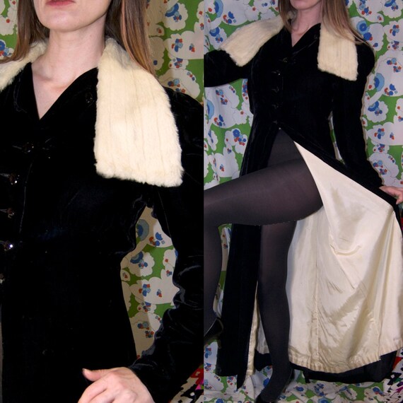 Vintage STUNNiNG!! 1930's Black VLEVET Fully LINE