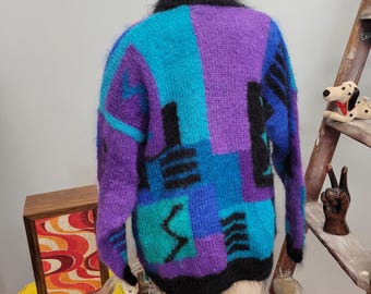 トップス vintage arabesque design mohair cardigan lucky-vintage-seattle-90s-