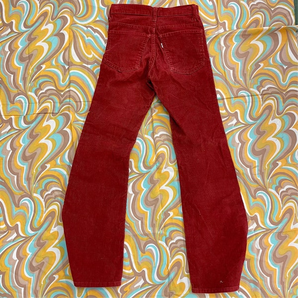 Vintage 60s 70's Levi’s corduroy pants white tab burnt orange brown/red straight leg boot cut slacks