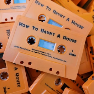 Vtg 90s HAUNTED HOUSE TAPE // how to haunt a house dan witkowski personal copy Halloween orange cassette tape festive pumpkin horror sounds