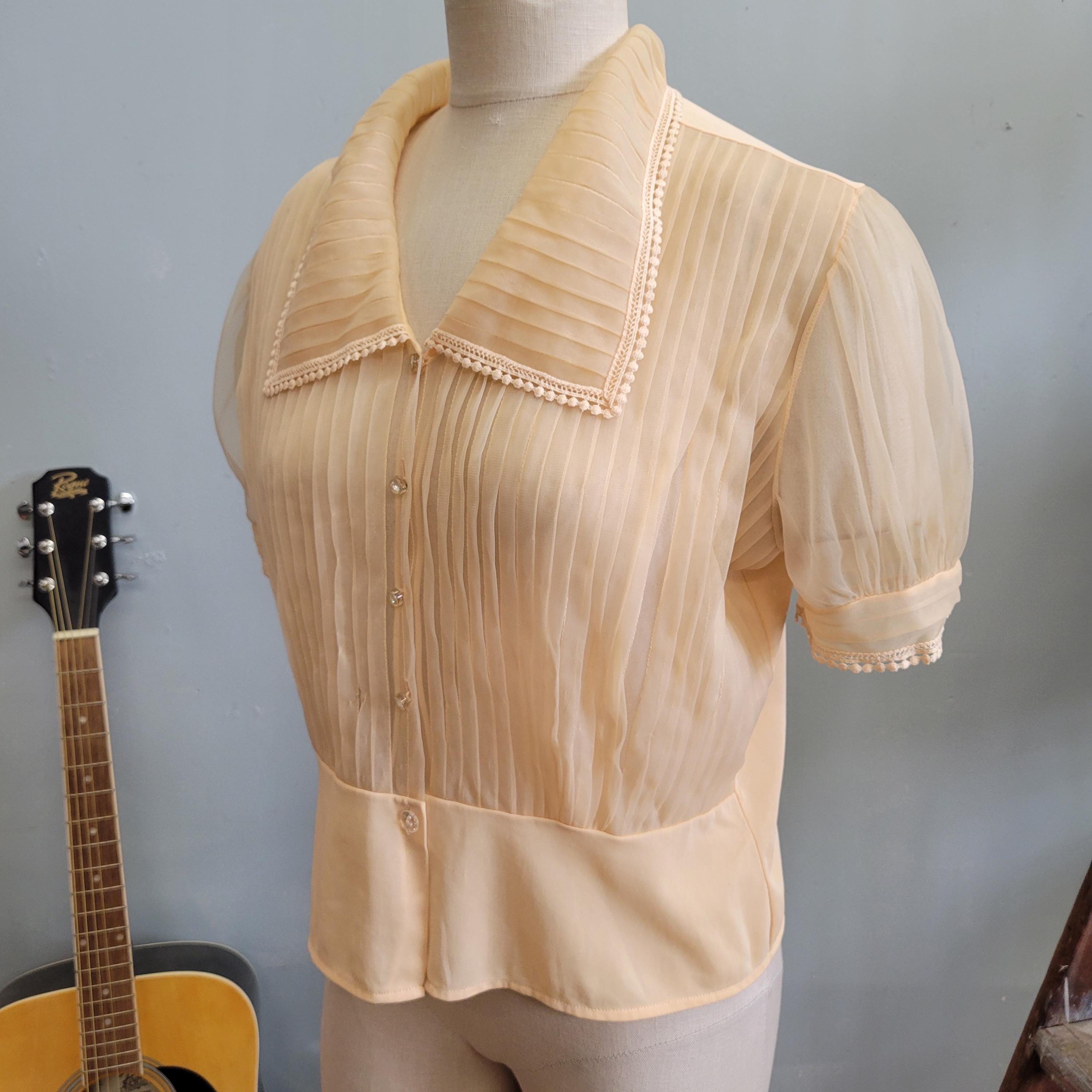 peach chiffon blouses