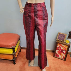 90s Faux Snakeskin Flare Pants - Liquid Clothing - Size 11