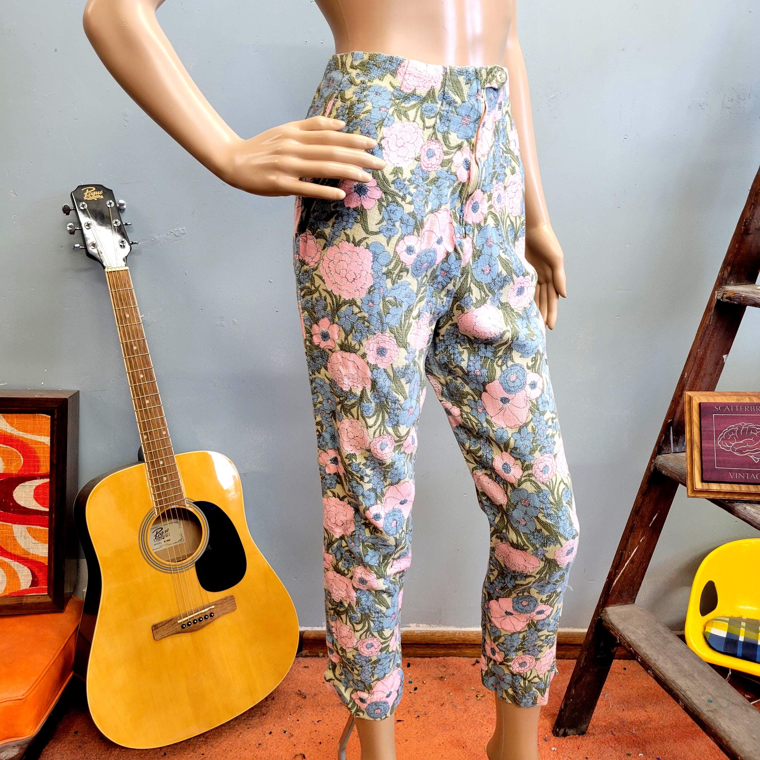 womens patterned cigarette trousers Floral Cigarette Pants for Women