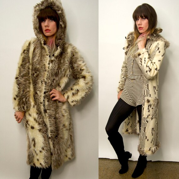 Vintage 1970's REVERSiBLE Faux FUR Southwestern HI