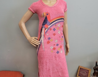 vtg 70s Terrycloth Rainbow Dress: Vintage Ronnie Jama Flower Power