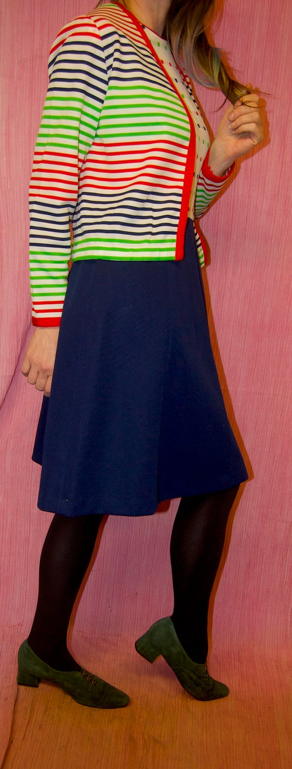 SALE! Vintage 1960s Neon STRIPED & Checked MOD Mi… - image 4