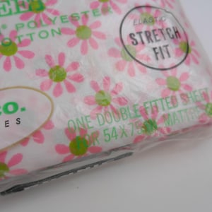 Vintage Deadstock 60-tals FLOWER POWER Sommarsängkläder, Dubbelpassande Retrotyg