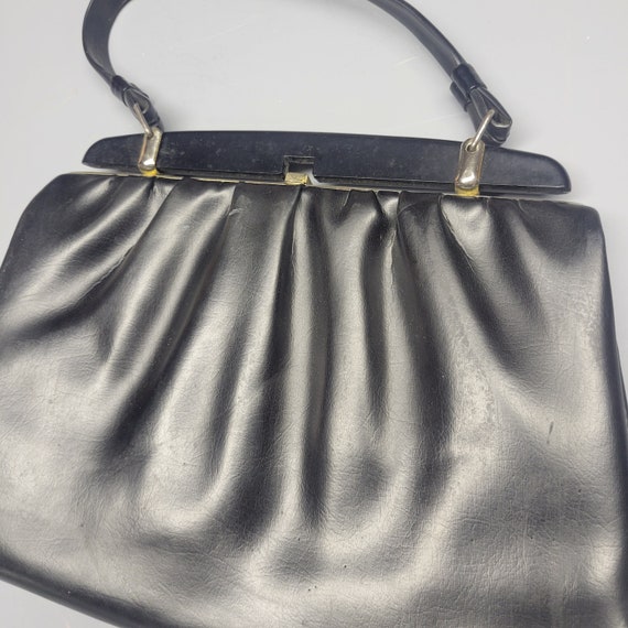 vintage SPILENE 50s grandmas handbag purse black … - image 2