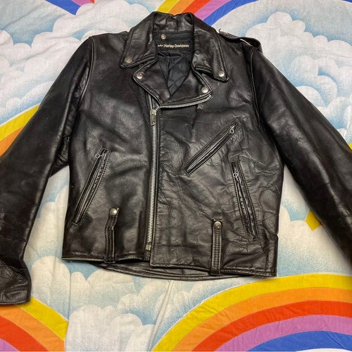 Harley Davidson Vintage Motorcycle Biker Jacket Size 42 Fits - Etsy