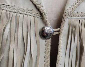 Vintage 70s Scully Leather Fringe Jacket: Embroidered Western Coat