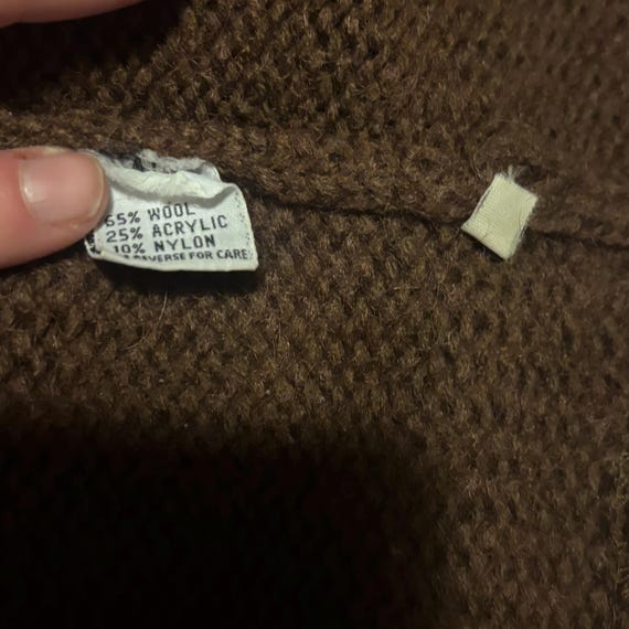 vtg 80s ABSTRACT Pattern Zig Zag LONG SWEATER Wit… - image 6